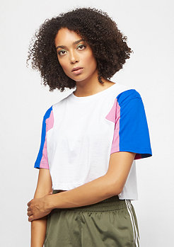 Urban Classics Ladies 3-Tone Short Oversize Tee white/brightblue/coolpink 