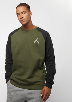 JORDAN Jumpman Fleece Crew olive canvas black white 