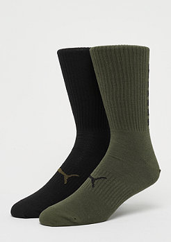 Puma Big Logo Crew Sock 2P olive green/black 