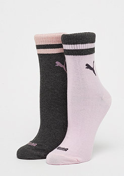 Puma Short Sock Lurex 2P light pink/ dark grey 
