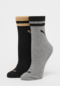 Puma Short Sock Lurex 2P black/gold 