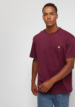 Carhartt WIP S/S Chase mulberry/gold 