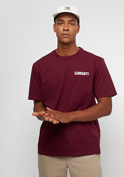 Carhartt WIP S/S College Script mulberry/white 