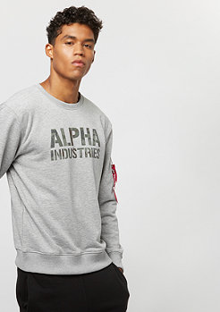 Alpha Industries Camo Print Sweater grey heather/woodland 