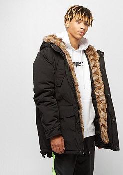 Urban Classics Hooded Faux Fur black 