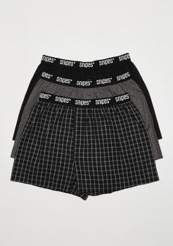 SNIPES 3er Rubber AOP Cuffed check, aop, black 