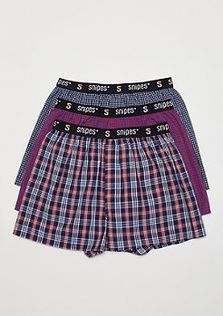 SNIPES 3er Rubber AOP Cuffed plaid red 