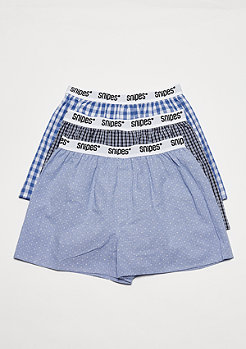 SNIPES 3er Rubber AOP Cuffed plaid blue 