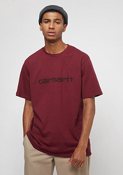 Carhartt WIP S/S Script mulberry/ white 