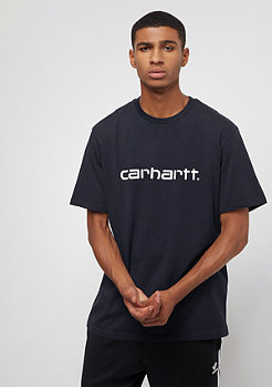Carhartt WIP S/S Script dark navy/white 
