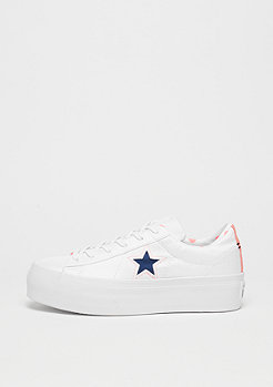 Converse One Star Platform OX white/crimson pulse/navy 