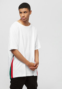 Urban Classics Oversize Raglan Side Stripe Tee white firered green 