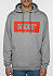 Hooded-Sweatshirt Box Logo heather grey/red