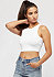 Ladies Rib Cropped Top white