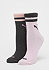 Short Sock Lurex 2P light pink/ dark grey